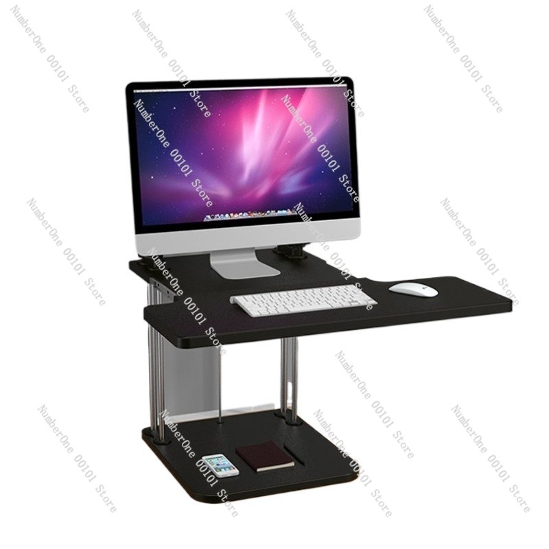 Desk Setup With Laptop And Monitor - ตัวแปลงโต๊ะทำงานแบบยืนปรับระดับความสูงได้สำหรับสถานีงานบนโต๊ะ, แท่นวางแล็ปท็อปและจอภาพเพื่อการจัดวางสำนักงานตามหลักสรีรศาสตร์