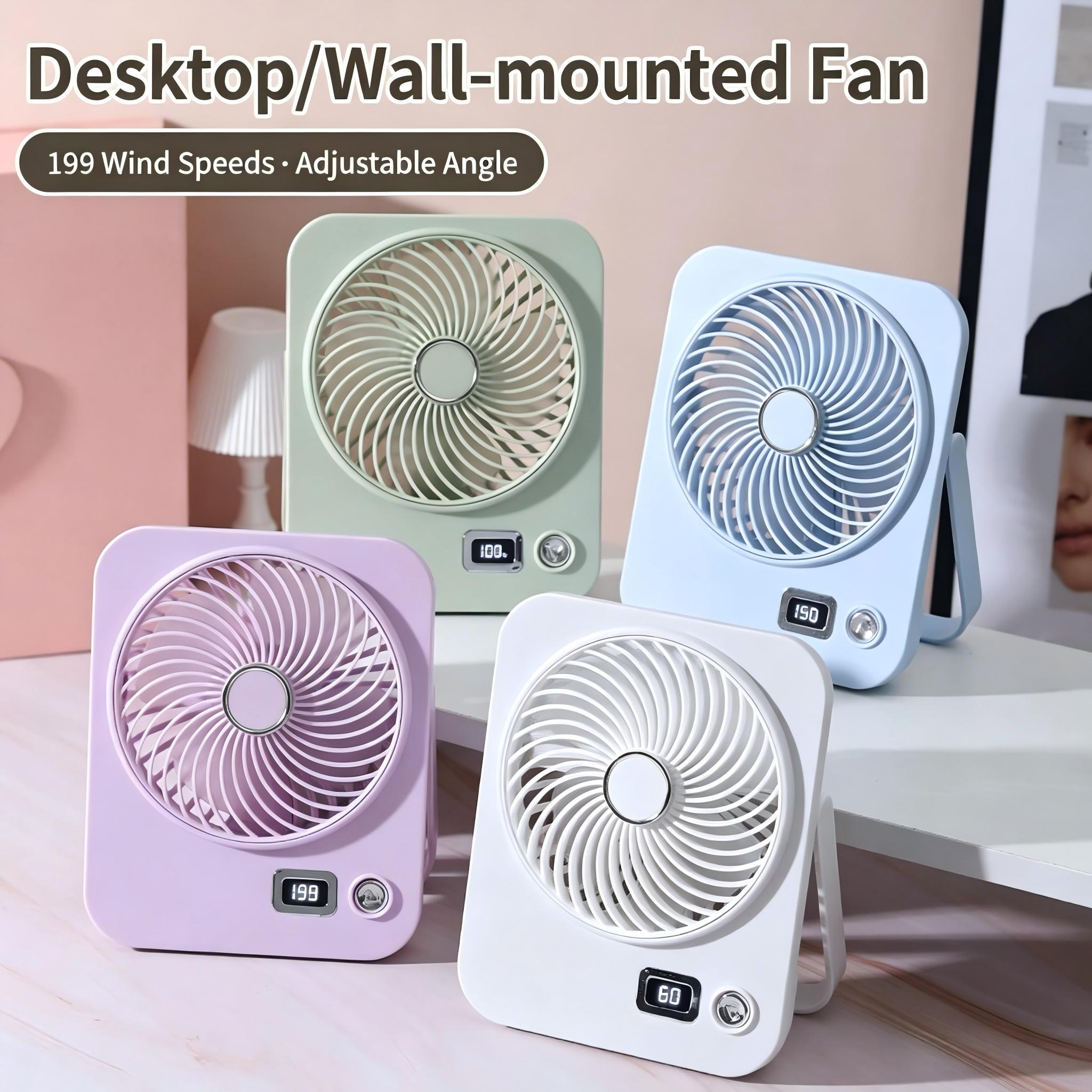 Desk Setup Essentials - พัดลมตั้งโต๊ะขนาดเล็ก พัดลมส่วนตัว แบตเตอรี่ใช้งานได้นาน พัดลมตั้งโต๊ะขนาดเล็ก เงียบ พกพาสะดวก