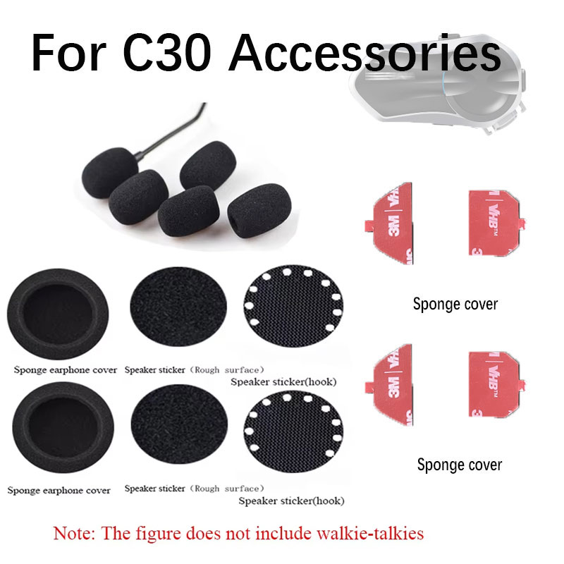Headphone Hook Under - สําหรับหูฟังหมวกกันน็อคบลูทูธ SENA C30 อุปกรณ์เสริมฟองน้ํา 45 มม.