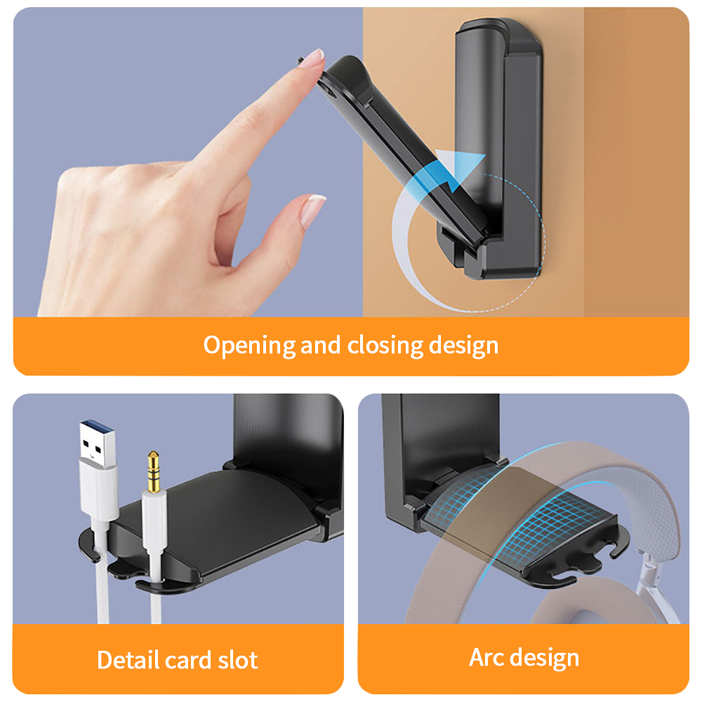 ที่แขวนชุดหูฟังแบบพับได้ตะขอแข - Headphone Hook Under บทวิจารณ์และราคา