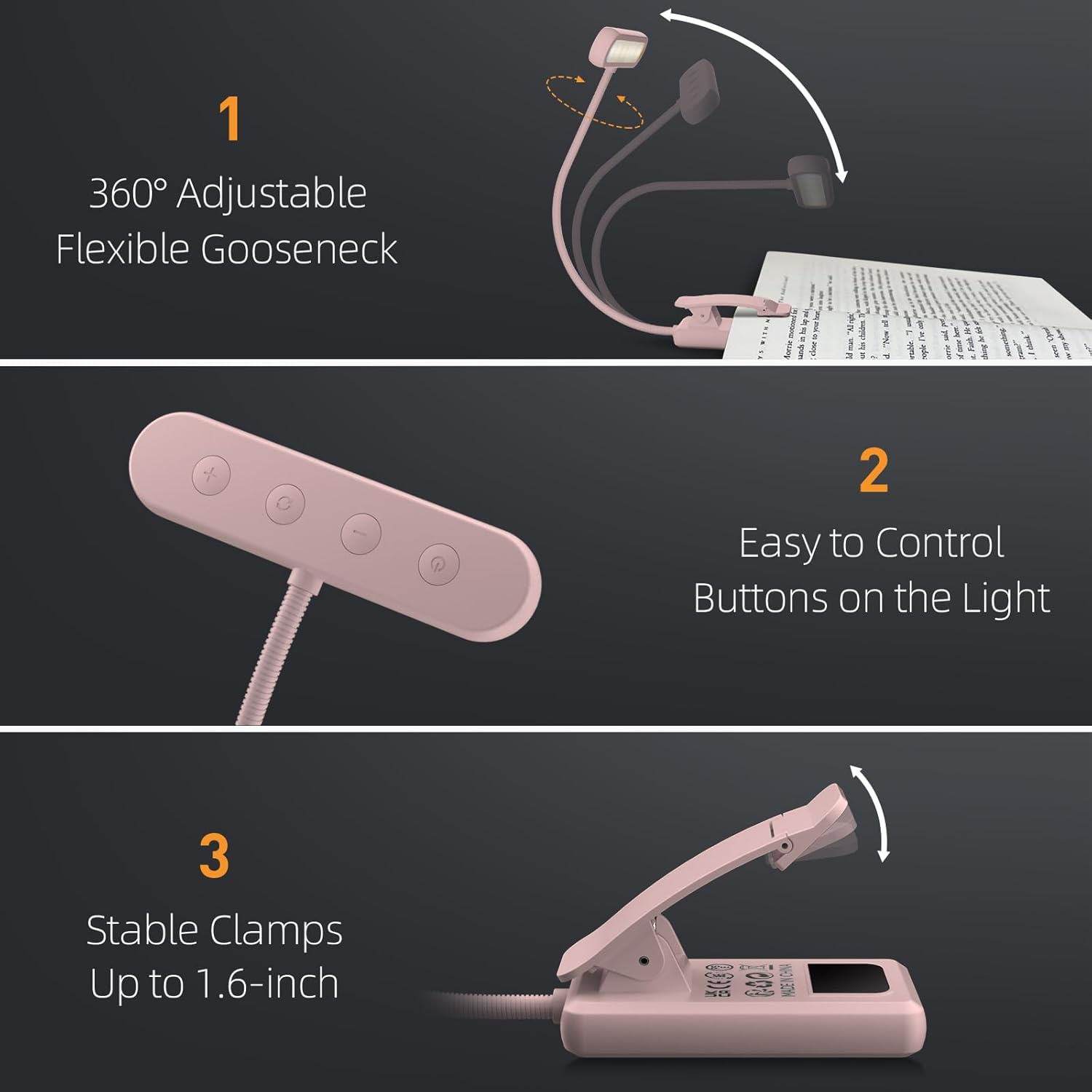 โคมไฟอ่านหนังสือแบบหนีบ สีดำ/ข - Desk Setup Lamp บทวิจารณ์และราคา