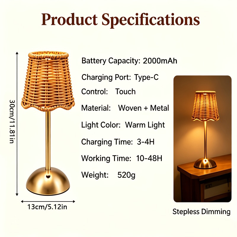 โคมไฟตั้งโต๊ะสไตล์โบฮีเมียนทำจ - Desk Setup Lamp บทวิจารณ์และราคา