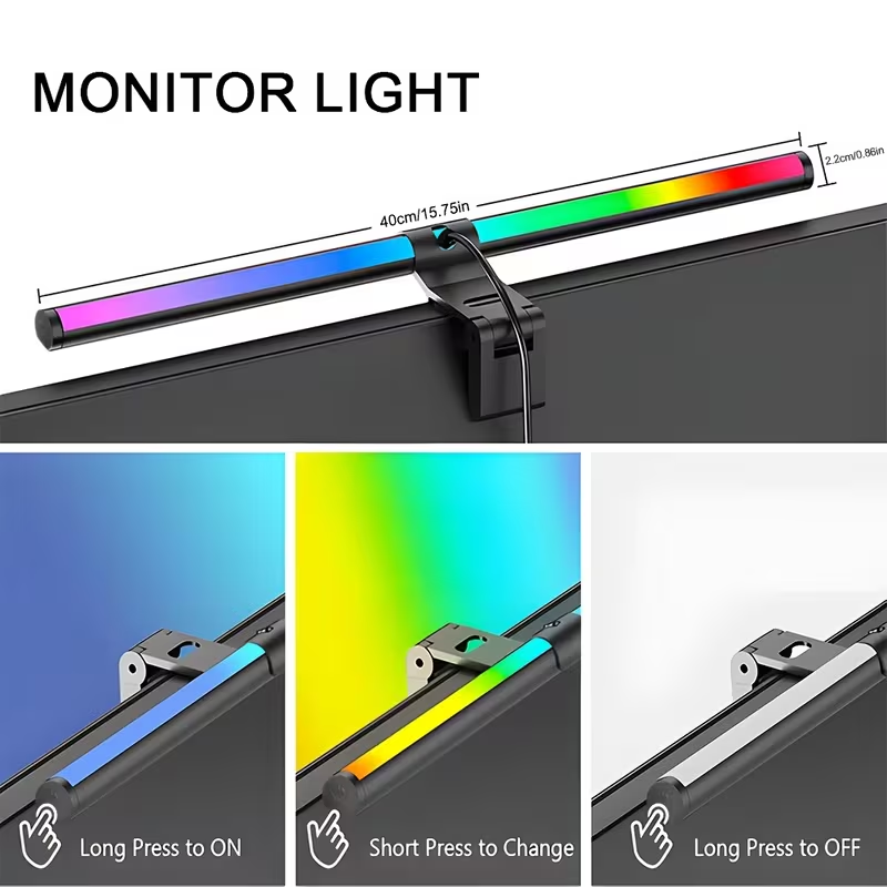 แถบไฟมอนิเตอร์ RGB ไฟบาร์สร้าง - Setup Desk Monitor บทวิจารณ์และราคา