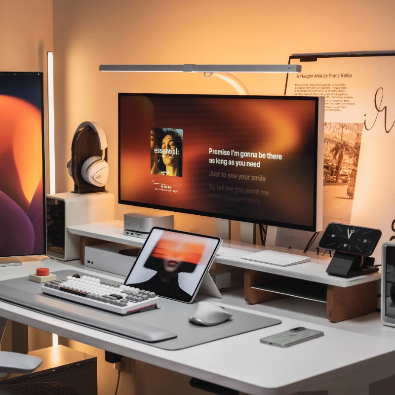 Modern Monitor Riser Stand Erg - Desk Setup With Laptop And Monitor บทวิจารณ์และราคา