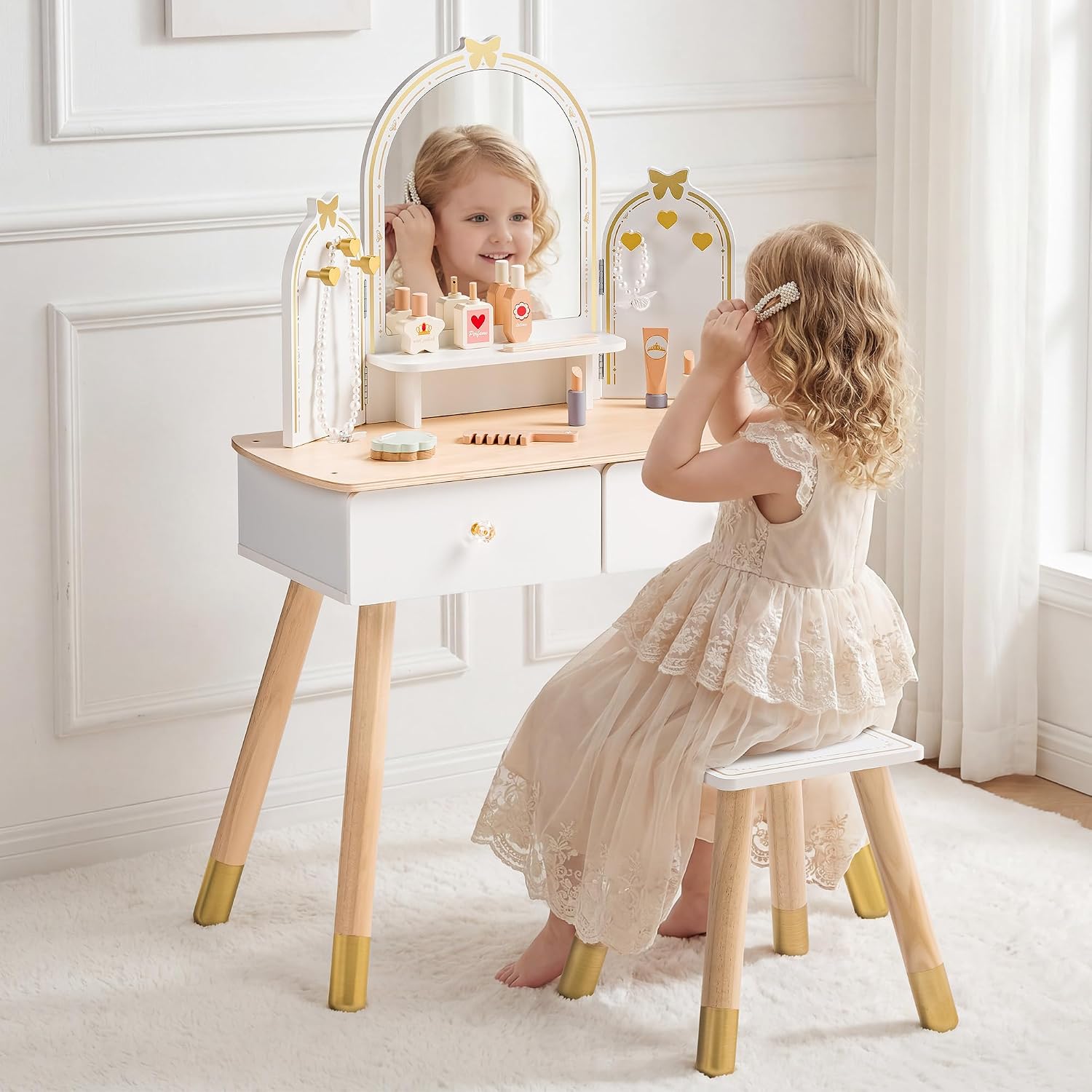 ชุดโต๊ะเครื่องแป้งเด็ก ROBOTIM - Desk Setup Small บทวิจารณ์และราคา