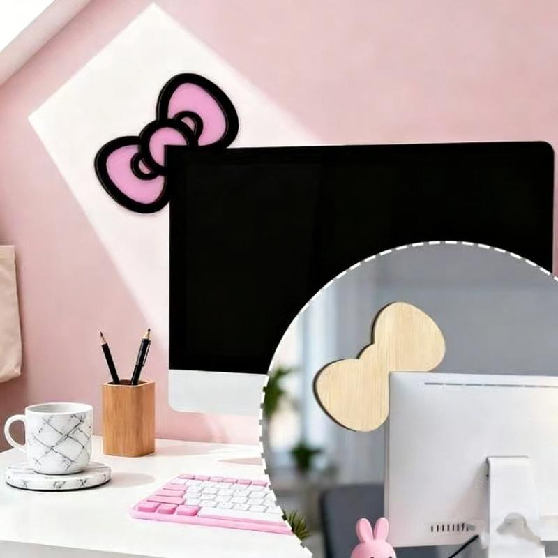 โบว์ไม้ตกแต่งหน้าจอ 1/2 ชิ้น น - Desk Setup Accessories บทวิจารณ์และราคา
