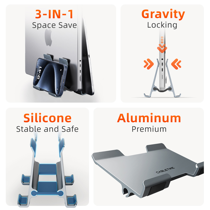 CABLETIME ขาตั้งแล็ปท็อปแนวตั้ - Vertical Laptop Stand บทวิจารณ์และราคา