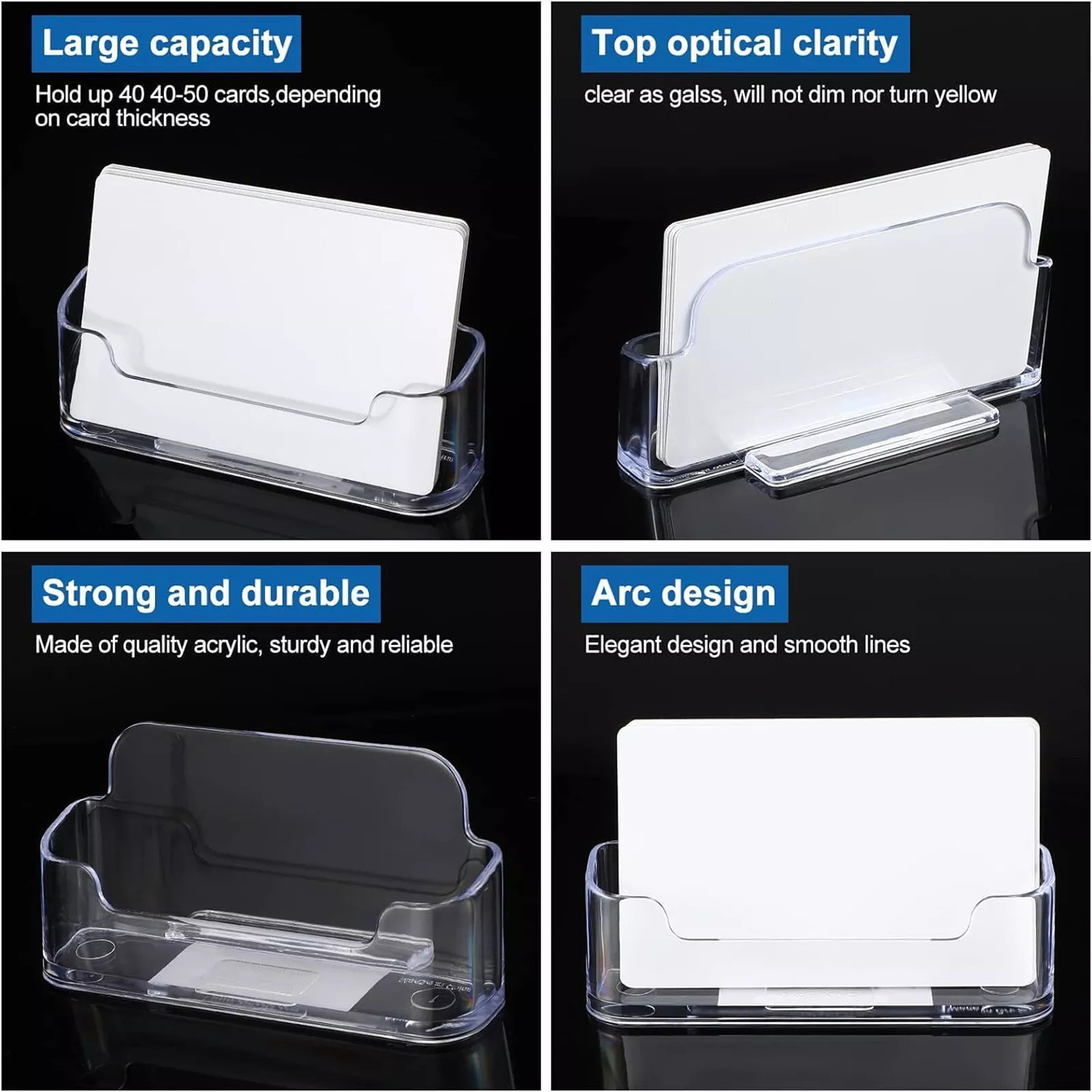 ผู้ถือบัตรธุรกิจอะคริลิคใส 2 ช - Desk Setup Essentials บทวิจารณ์และราคา