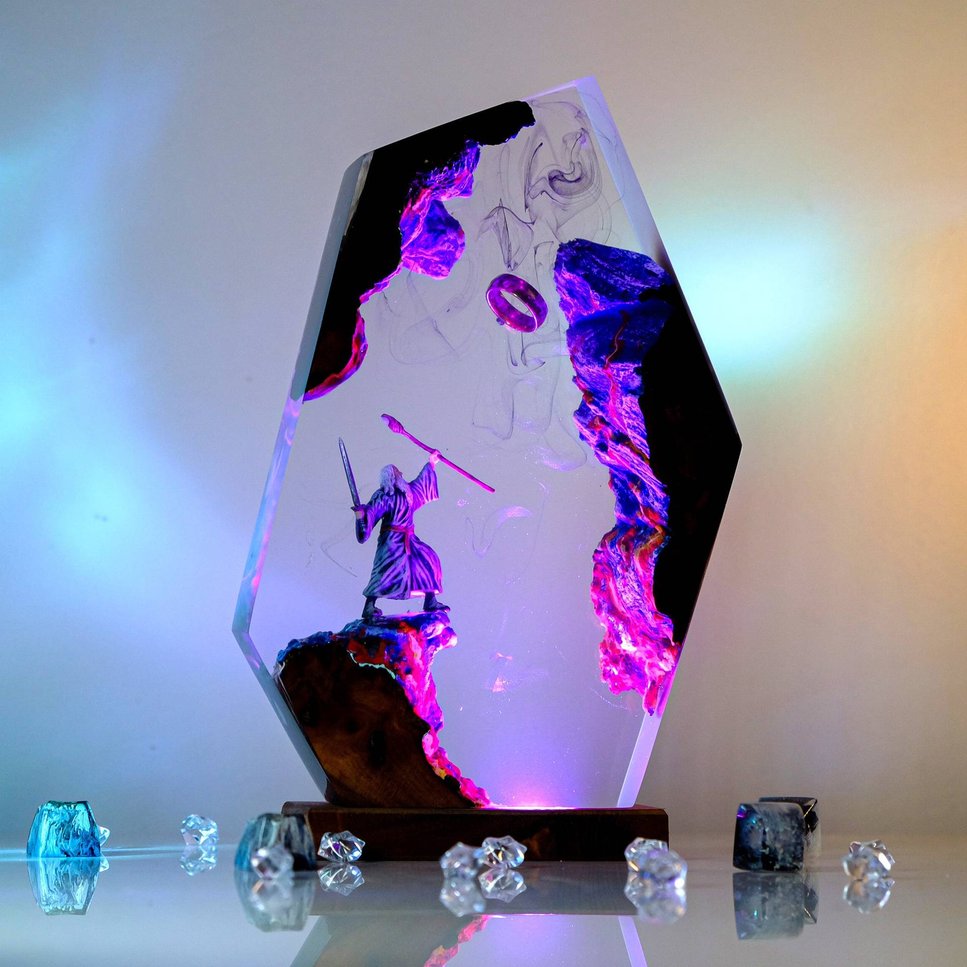 โคมไฟเรซิ่นรูปฉากภาพยนตร์ แหวน - Desk Setup Lamp บทวิจารณ์และราคา