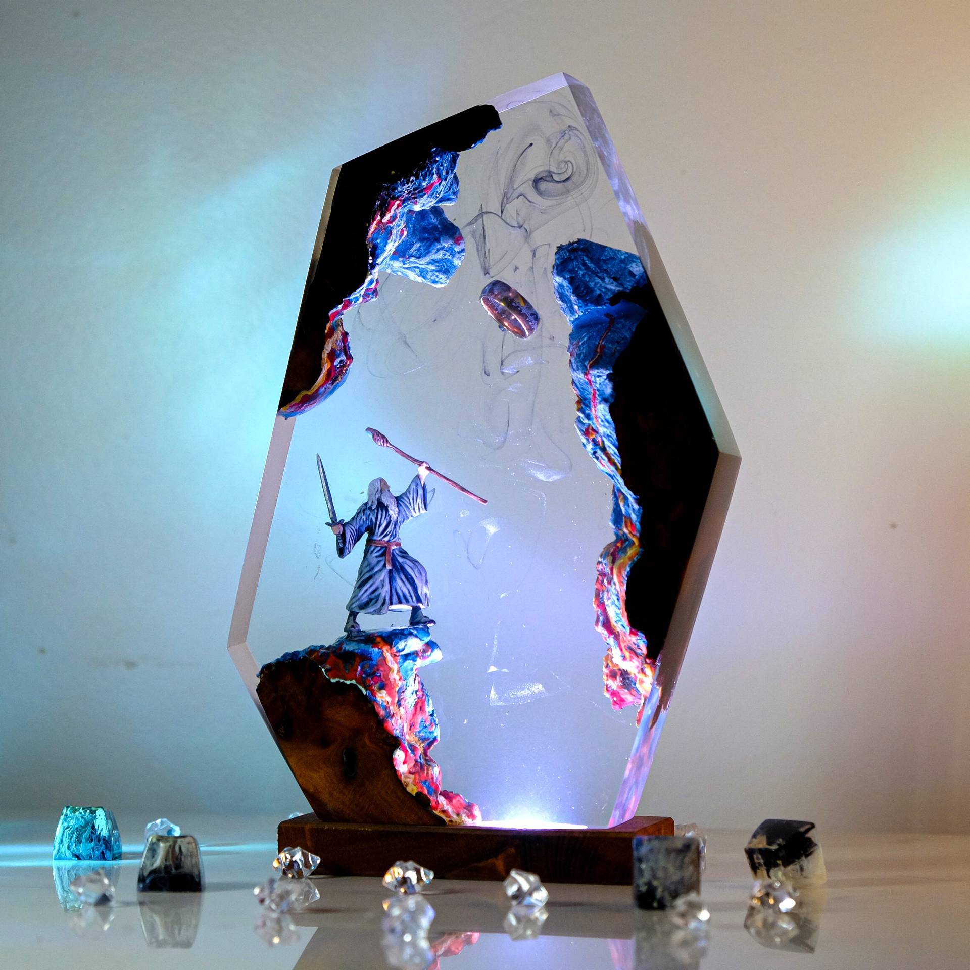 โคมไฟเรซิ่นรูปฉากภาพยนตร์ แหวน - Desk Setup Lamp บทวิจารณ์และราคา