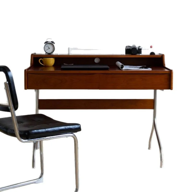 โต๊ะทำงานไม้จริงสไตล์เรโทร ขนา - Desk Setup Small บทวิจารณ์และราคา