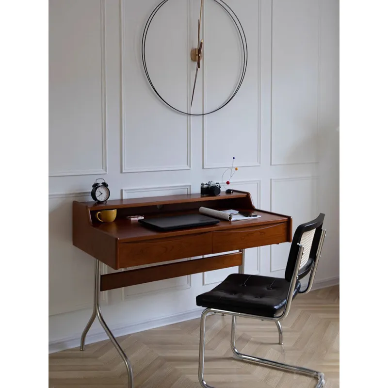 โต๊ะทำงานไม้จริงสไตล์เรโทร ขนา - Desk Setup Small บทวิจารณ์และราคา
